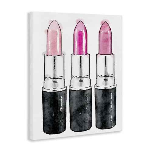 Stupell Industries Three Pink Lipsticks Canvas Wall Art, 36 x 48, Design by Artist Amanda Greenwood