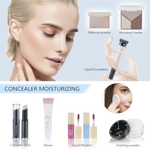 Moobirlet Makeup Gift Set for Girls Teens & Women, C01612 - Eyeshadow, Lip Gloss, Brushes, Travel Kit
