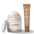 Amallow 100% Grass Fed Beef Tallow Skincare & Lip Balm Set - Whipped Moisturizer for Face & Body (Unscented + Jojoba Oil) + All Natural Tallow Lip Balm (Vanilla Dream)