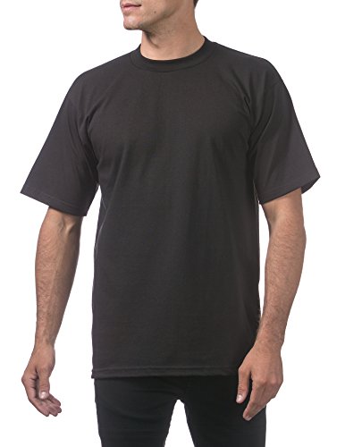 Pro Club Men's Heavyweight Cotton Short Sleeve Crew Neck T-Shirt, Charcoal, 5XL-Tall