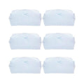 PAZIMIIK 6PCS Cozy Makeup Bag SET Travel Cosmetic Bag for Women Soft Toiletry Bag Aesthetic Makeup Organizer Portable Large Zipper Pouch for Skincare Beauty Accessories Brushes Stripe Blue
