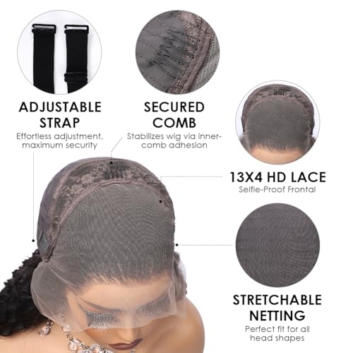 Pizazz 13x4 HD Lace Front Wig Brazilian Deep Wave 26 Inch
