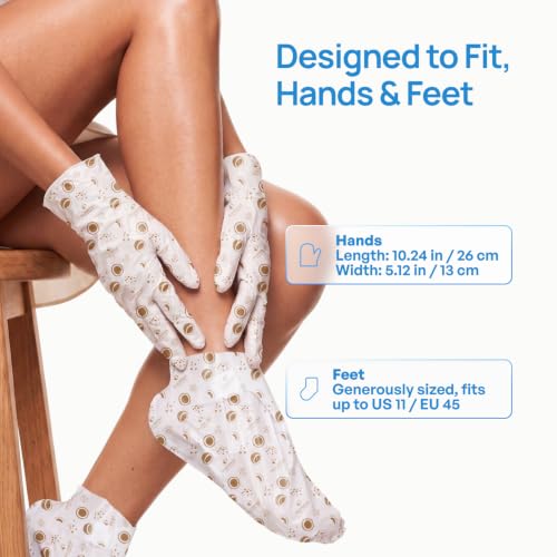 PLANTIFIQUE Hydrating Foot & Hand Mask Set – 2 Pairs for Deep Moisturizing