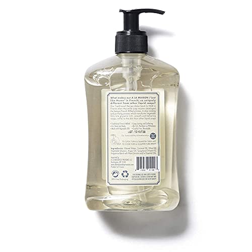 A LA MAISON French Liquid Hand Soap, Fresh Sea Salt - Natural Hand Wash Made with Essential Oils - Biodegradable, Plant-Based, Vegan, Cruelty-Free, Alcohol & Paraben Free (16.9 oz, 1 Pack)