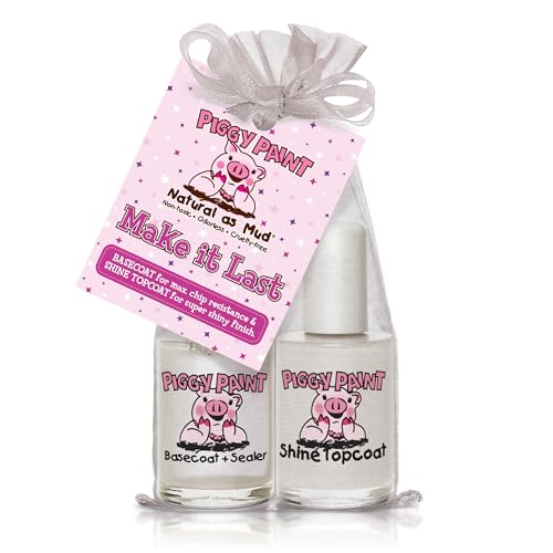 Piggy Paint Nail Polish Set for Kids | Cruelty-Free Basecoat & Topcoat