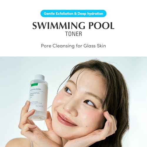 EQQUALBERRY Swimming Pool Toner - Korean Toner for Daily Exfoliating & Deep Hydration with Natural Enzyme Protease & Hyaluronic Acid, For Sensitive Skin, 5.24 Fl Oz (155ml)