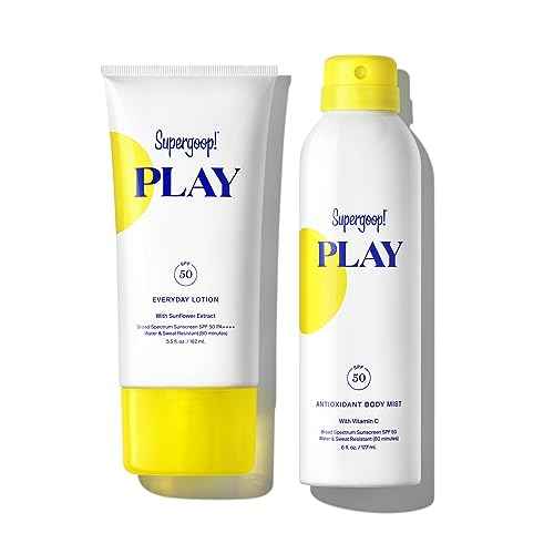 Supergoop! Summer PLAY Bundle - Includes PLAY Everyday Lotion (5.5 oz) + Antioxidant Body Mist (6 oz) - Broad Spectrum Sunscreen Recommended for Sensitive Skin - Great for Active Days