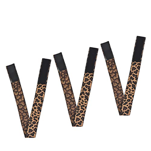 YTBYT 3 Pcs Elastic Bands for Wigs Lace Melting Bands Adjustable Leopard Print Wig Headbands for Lace Front Edges Laying (Width 1.4 Inch/3.5cm)