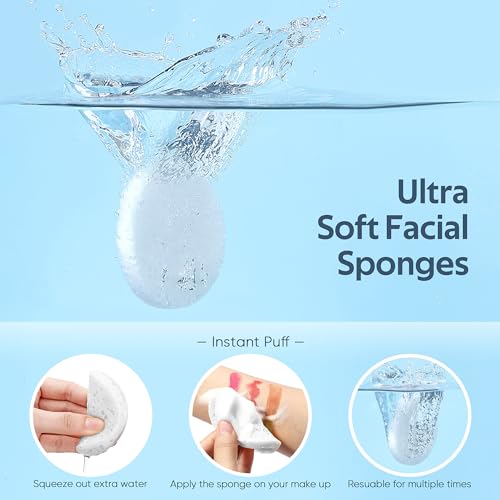 GAINWELL 50-Count Facial Sponges with Storage Container