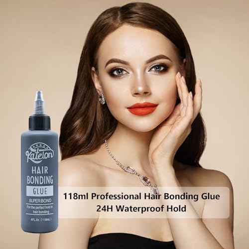 Hair Glue for Quick Weave 4oz - Professional Hair Bonding Glue for Wigs & Hair Extensions | Strong Hold, Waterproof & Non-Damaging Formula | Easy Application with Precision Nozzle 118ml Black