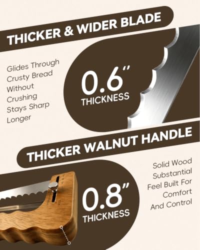 Solid Walnut Bow Knife & Lame Bread Slicing Set – Adjustable Guide