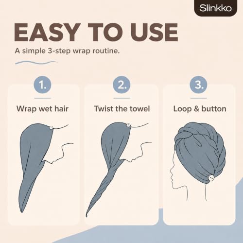 Quick Dry Microfiber Hair Towel Wrap for All Hair Types