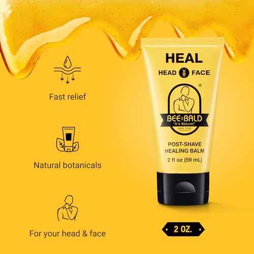 Bee Bald HEAL Aftershave for Men Healing Balm, Immediately Calms & Soothes Damaged Skin, Treats Bumps, Redness, Razor Burn & Other Shaving Post Shave Irritations, 2 Fl Oz (Pack of 2)