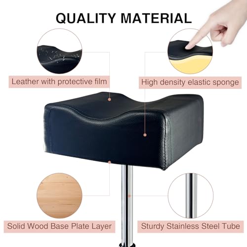 Pedicure Foot Rest,Height Adjustable Pedicure Chair,Non-Slip Pedicure Stool for Massage Office or Home,Black