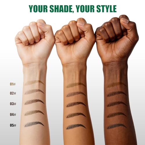 QIC 4D Micro Waterproof Eyebrow Pencil - Black Brown for Natural Brows