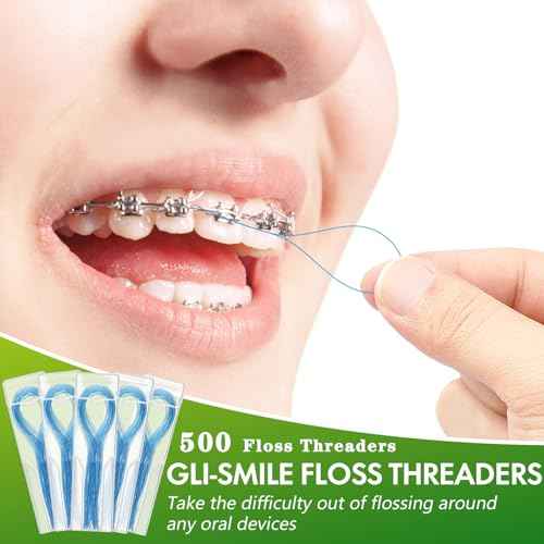 Floss Threaders, Orthodontic Threader, Ultraclean Access Tool for Maintaining Oral Health with Braces, Bridges, and Implants 500 Count (5Pack)