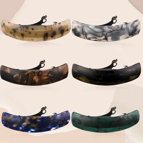 WILLBOND 6 Pcs Hair Barrettes for Women Large Barrettes Hair French Clips Pin Retro Clasp for Mom Gifts Women Accessories, 6 Colors (Dark,Elegant)
