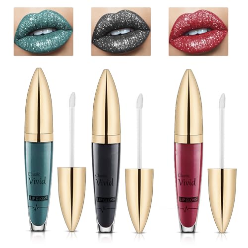 Glitter Liquid Lipstick Set - 3PC Diamond Shine Waterproof