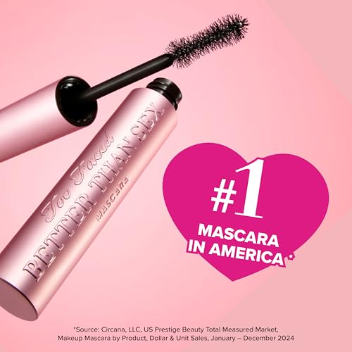 Too Faced Better Than Sex Mascara & Eyeliner Travel Duo for Dramatic Volume | Includes Better Than Sex Mascara, 0.17 Fl Oz, & Better Than Sex Eyeliner, 0.02 Fl Oz, Black