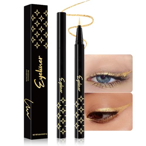 Gold Glitter Liquid Eyeliner Pen - Waterproof & Long-Lasting