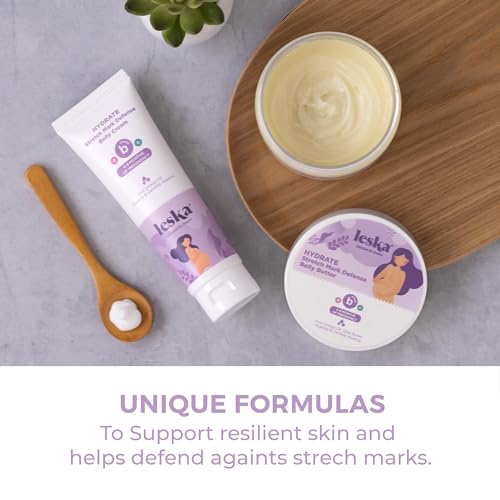 Leska Maternity Cream 2-Pack | STAGE B: HYDRATE Stretch Mark Defense Belly Cream & Butter (Pregnancy Months 6-9) | Part of a Complete 3-Stage Pregnancy Skincare System (4-4.93oz)