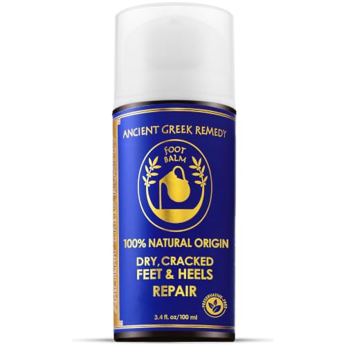Ancient Greek Remedy Dry Cracked Heel Repair Balm 3.4 fl oz – Organic Foot Cream for Dry Feet & Calluses