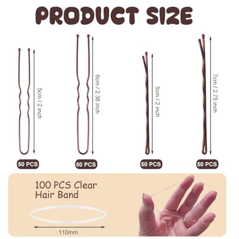300 Piece Bobby Pin & Hair Band Set with Storage Box