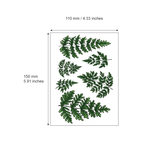 Green Fern Temporary Tattoo Sticker Waterproof Plant Leaf Sunflowers Adult Men Women Vintage 15X11cm Set of 4 (SF254)