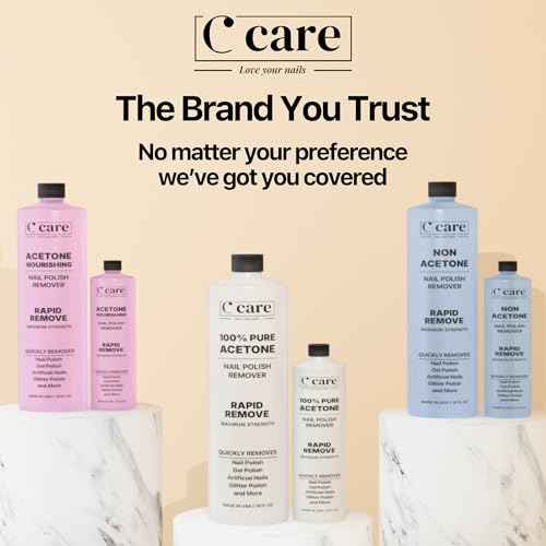100% Pure Acetone Nail Polish Remover | Professional Quality | Easy To Use | Rapidly Removes Natural, Gel, Acrylic, and Glitter Nails | 8 Fl oz