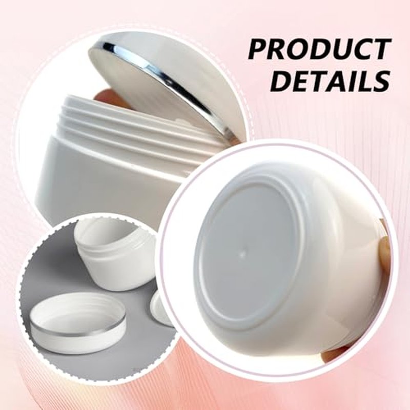 6-Pack 8.5oz White Plastic Cosmetic Jars with Lids