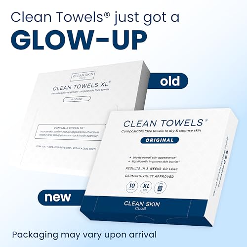 Clean Skin Club Clean Towels XL Travel Pack, 30ct Disposable Face Towels