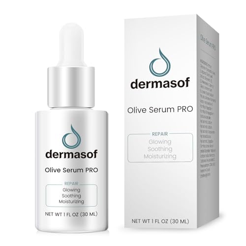 Dermasof Olive Facial Serum with Hyaluronic Acid, Matrixyl 3000 & Peptides, Anti Aging Serum for Face, Hydrating & Calming Formula to Help Relieve Redness & Repair Skin, Made in USA, 1 Fl Oz (30ml)