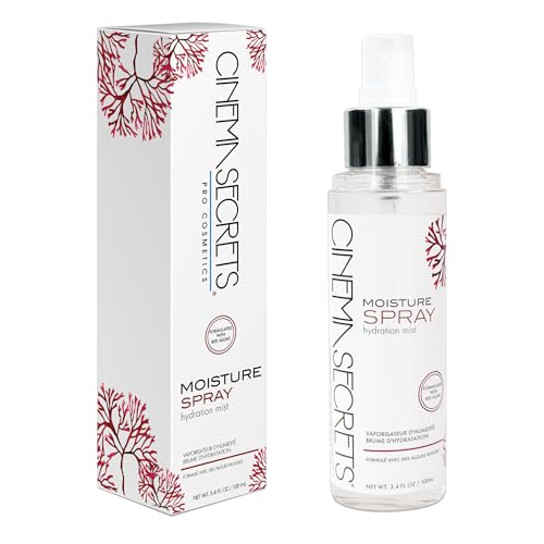 CINEMA SECRETS Moisture spray+ Hydrating Mist - Red Algae Face Spray for Moisture, Skin Prep, Collagen Support, Refreshes Makeup & Soothes Dry, Sensitive Skin