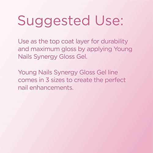 Young Nails Synergy Gel System, Clear Gloss Finishing Gel - Builder Gel Top Coat, Superior Adhesion & Strength, Hard Gel Top Coat - Gloss Top Coat, 60g