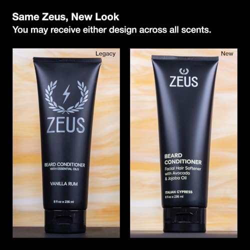 ZEUS Beard Conditioner Wash, Cleansing & Moisturizing Beard Wash with Green Tea & Natural Ingredients to Soften Beard ? 8 oz. (Made in USA) Sandalwood