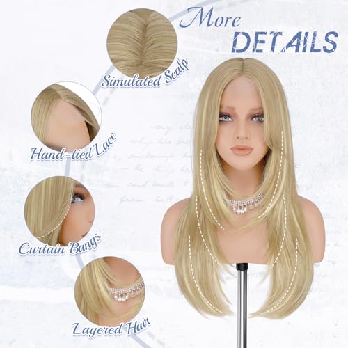 Haloo Blonde Lace Front Wig with Curtain Bangs - 24 Inch