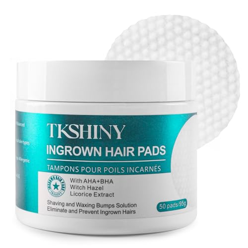 Ingrown Hair Treatment Pads with AHA BHA for Bikini, Face, Underarms - 50 Pads