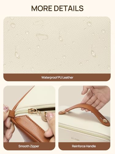 Telena Waterproof Makeup Bag with Organizer - Large Capacity Travel Case