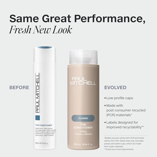 Paul Mitchell Shampoo One, Cleanses + Balances Moisture and Paul Mitchell The Conditioner, Classic Leave-In, Softens + Adds Moisture, For All Hair Types, 33.8 fl. oz., Set