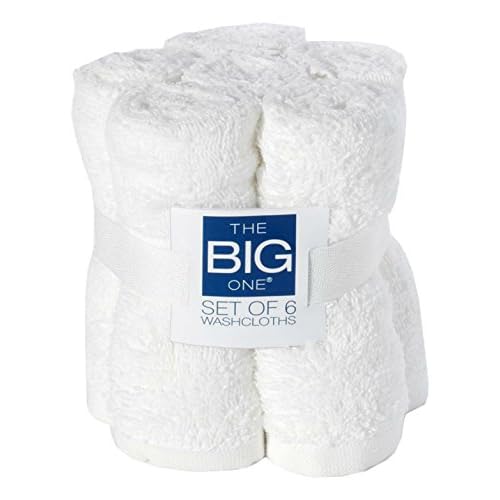 The Big One 6-pack Solid Washcloths (White)