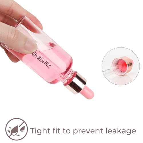 CycleMore 12 Pack (30 ml) 1 oz Pink Glass Boston Bottles with Glass Scale Eye Droppers, Glass Cosmetic Droppers for Beauty, Essential Oils, Makeup & More Liquids Ideal for Mom or Friends