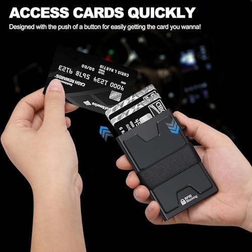 SEMORID Slim Aluminum Wallet for Men - RFID Blocking, Holds 12+ Cards
