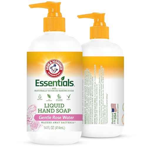 Arm & Hammer Liquid Hand Soap for Skin Cleaning - Cleanser for Kitchen & Bathroom with Gentle Rose Scent - Natural Hand Soap Cleanses, Softens 14 FL Oz (414ml)