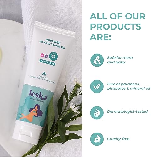 Leska Maternity Post-Pregnancy Gel | STAGE C: RESTORE All-Over Toning Gel (Postpartum) | Part of a Complete 3-Stage Pregnancy Skincare System | New Mom Gifts (4oz)