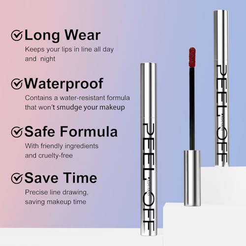 LANGMANNI Peel Off Lip Liner Set - Waterproof Matte, 3 Shades