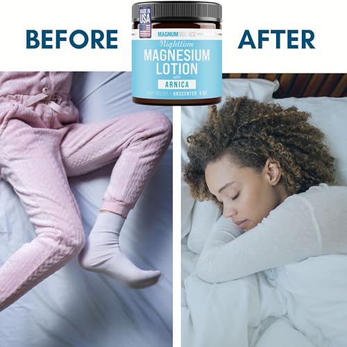 Nighttime Magnesium Lotion for Kids - with Arnica ? Soothing Relief & Relaxation, Highly Concentrated Magnesium for Muscles ? Apply to Legs or Feet Before Bed ? Skin-Friendly for Babies and Kids
