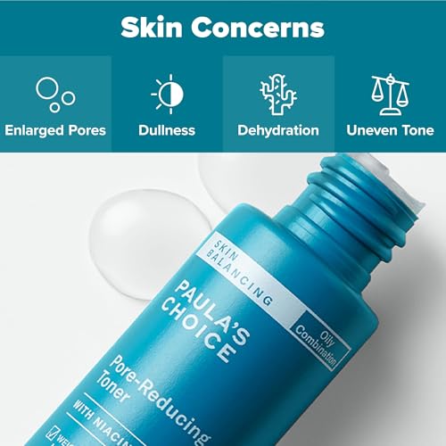 Paula's Choice SKIN BALANCING Pore-Reducing Face Toner with Niacinamide, for Oily Skin & Combination, Minimizes Large Pores, Controls Oil & Shine, Hydrates & Replenishes, Fragrance-Free