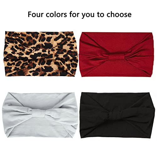 XTREND 4-Pack Wide Headbands for Women | Bohemian Elastic Hair Accessories
