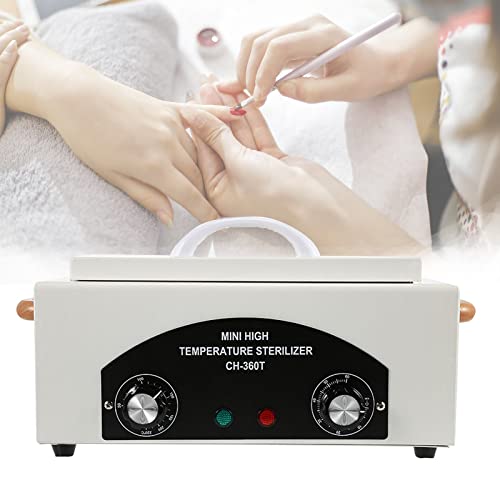 High Temperature Cleaning Box 300W 1.5L with Timer Dry Heat Sterilizer Cabinet Equipment with Stainless Tray For Nail Tool Spa Pedicure Hairdressing Metal Tools with Handle