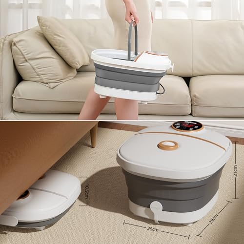 GEHONA Collapsible Foot Spa Bath with Heat & Massage